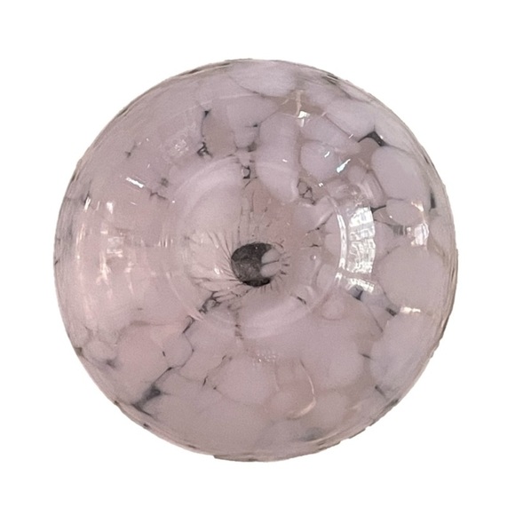 Hand Blown Art Glass Bulbous Pink Speckled Small Vase - Picture 3 of 9